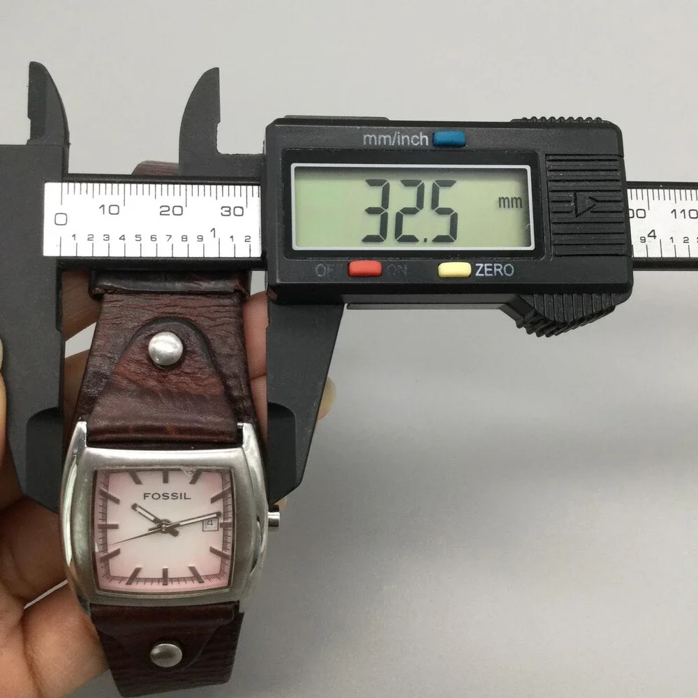 Fossil JR-8389 Womens Watch 33mm Pink Dial Leather Bund Date New Battery